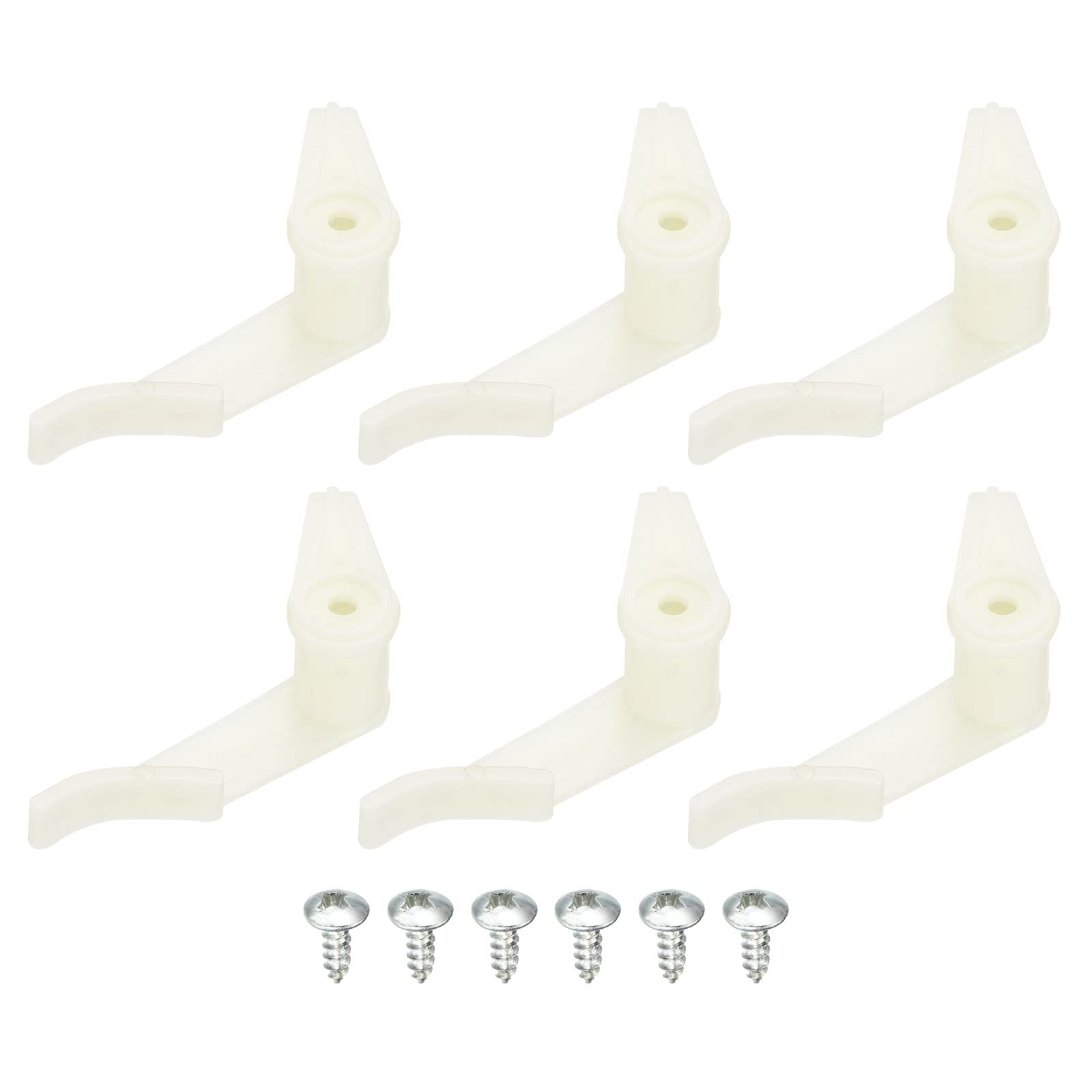 PATIKIL 3.5mm Lamp Shade Clips for Ceiling Flush Mount, 6 Pair Fixed Buckle Light Fixture Accessories ABS Plastic White