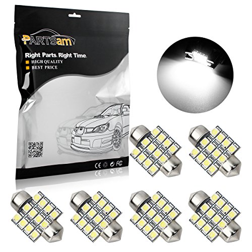 Partsam Festoon 28mm LED Light Bulbs for Interior Lights Map Dome Door Courtesy Light Bulbs DE3021 3175 -White 6Pcs - Thumbnail 7