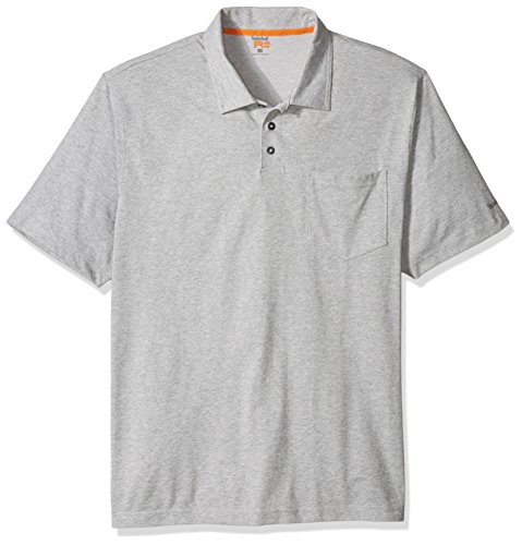 Timberland PRO Men's Big and Tall Base Plate Blended Short-Sleeve Polo BT, Light Grey Heather, 2X-Large