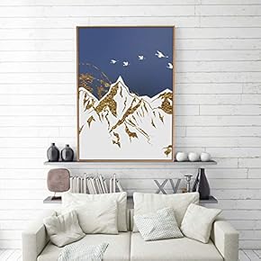 Framed Canvas Home Artwork Decoration Golden Abstract Style Canvas Wall Art for Living Room, Bedroom - 16x24 inches