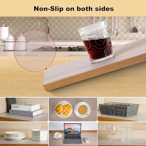 EAQQWWY Non-Adhesive Shelf Liner Non-Slip Waterproof Oil-Proof Cabinet Drawer Liner, Washable EVA Fridge Refrigerator Cupboard Mat, Easy to Cut for Kitchen Pantry Home Use
