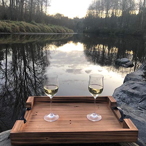 Abigail Ottoman Tray Authentic Firwood Rustic Wooden Serving