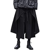 AITFINEISM Men's Casual Skirt Pants Loose Wide Leg Harem Pant Japanese Harajuku Kimono Trousers