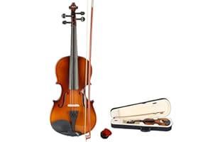 MYTUNES 1/8, 1/4, 1/2, 3/4, 4/Violin Set Fiddle Quarter Size EVA-2 for Kids Beginners Students with Hard Case, Rosin, Bow (3/4, Natural)