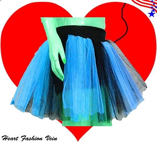Plus Size Blue Black Length 15 Two Layer Two Tone Stripe Tutu Skirt Ladybug