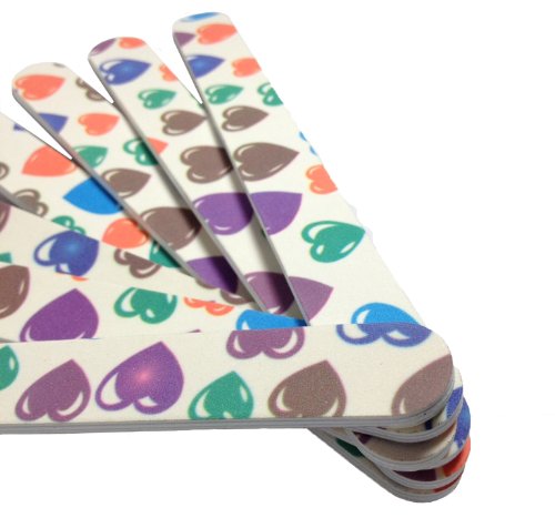 Jaylie TM Colorful Heart Cushion Salon Board, Grit 220 (12 Pack)