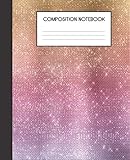 Composition Notebook: Unicorn Shimmer Ombre Shimmer Faux Glitter College Ruled Notebook Lined School Journal