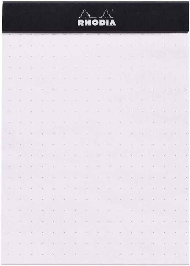 RHODIA 12559C, Stapled Notepad Dot pad N°12 Black, 8.5x12 cm, Dot Dotted, 80 Detachable Sheets - Image 3