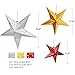 Paper Star Lantern, HotPar Paper Star Lantern with Cord, Paper Star Lantern, 5 Hanging Paper Star Decor Set for Baby Shower Wedding Birthday Holloween Xmas Party Supplies Home Decor (Gold-Silver-Red)