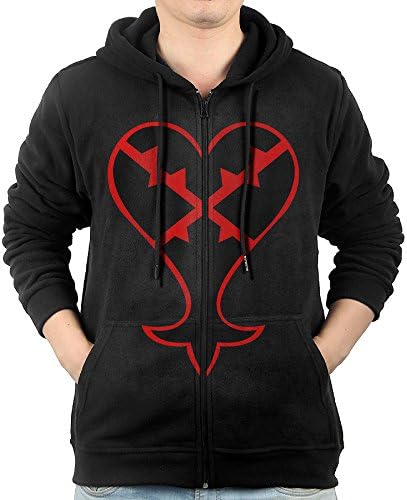 Men Kingdom Hearts Heartless Symbol Hoodie Pullover Zip Up