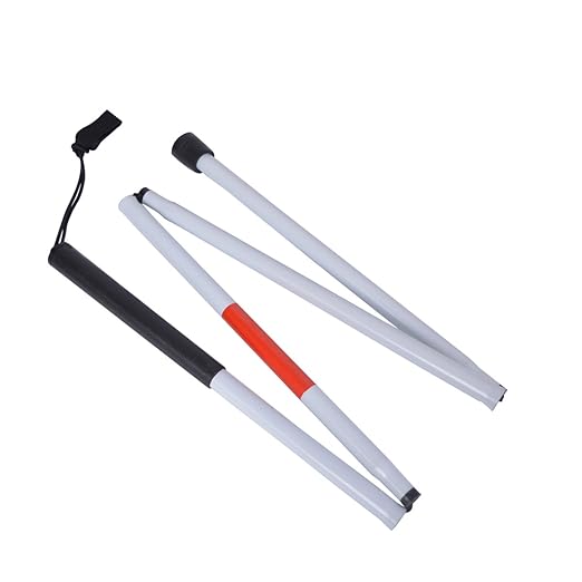 Baitaihem Folding Blind Cane Reflective Red Folding Walking Stick for Vision Impaired and Blind