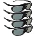 DLP Link 3D Glasses, ELEPHAS 144Hz Rechargeable Active Shutter Eyewear for Most DLP-Link 3D Projectors- Acer, ViewSonic, BenQ Vivitek, Optoma, Panasonic, Dell, Viewsonic (4 Pack)