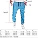 VICVIK Men's Fashion Outdoor Elastic Waistband Casual Jogger Pants Trousers (XL, Light Blue)