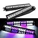 32W LED Lightbar Visor Light Windshield Emergency Strobe Split Mount Deck Dash Lamp (Purple&White)