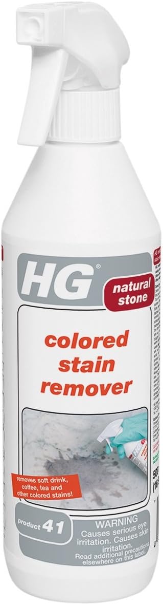HG Natural Stone Colored Stain Remover – Removes Stains like Coffee, Wine, Cola, and Tea from Natural Stone Countertops – 16.9 Fluid Ounces