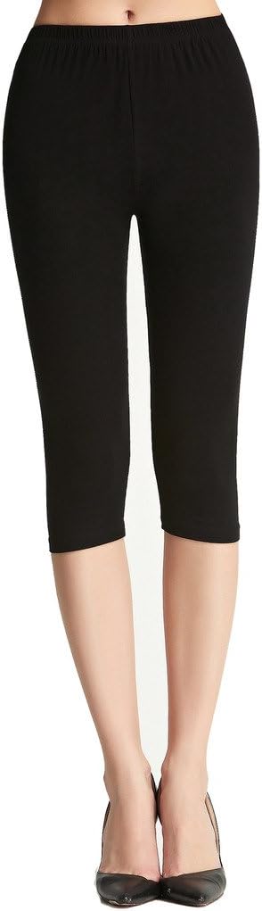 Liang Rou Capri Leggings for Women Knee Length Ultra-Thin Ladies Cropped Pants