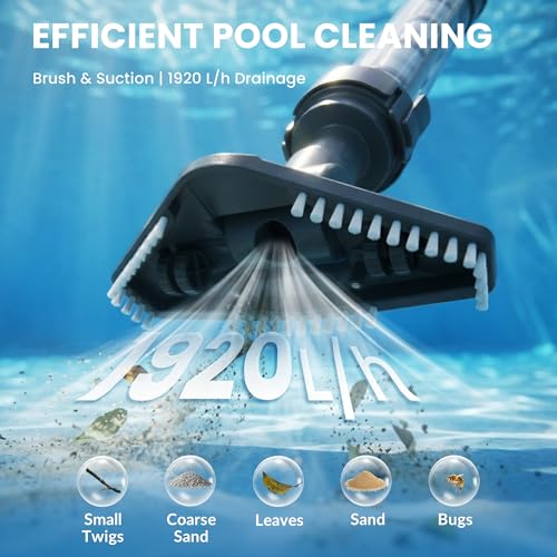 Handheld Cordless Pool Vacuum, Portable Pool Cleaner with Long Runtime and Strong Suction, Ideal for Hot Tubs, Spas, Inground & Above Ground Pools