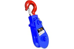 FITHOIST 4Tons(8800lbs) Snatch Block with Hook | 4 1/2" Sheave for 1/2" Inch Wire Rope | High Strength Snatch Blocks for Towing and Recovery Applications | Tow Truck Rollback Wrecker Car Hauler Winch