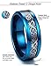 Tungary 8mm Tungsten Rings for Men Wedding Engagement Band Dragon Blue Beveled Edge Size 6-14