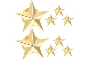 FRCOLOR 8Pcs Star Badge Lapel Pins Bulk Veterans Day Pin Pack for Men Women Teens Decorative Brooch Clips