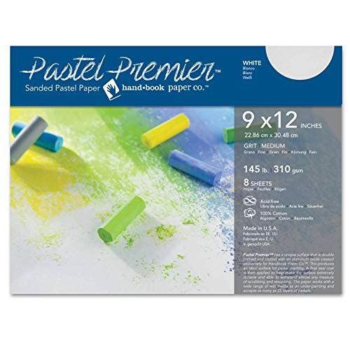 Speedball 511028 Premier Sanded Pastel Paper, 9 x 12, White Medium Grit