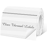 Yeachlaing 2" x 3" Transparent Thermal Label Stickers,Waterproof Thermal Printer Sticker Labels for Gift Wrapping, Self-Adhesive Name Price Tag DIY Custom Logo Design (280 pcs,Clear)