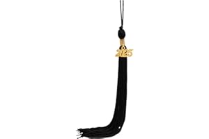 SAMDEEMI Graduation Tassel with 2025 Gold Year Charm for Graduation Ceremony, 9", Black