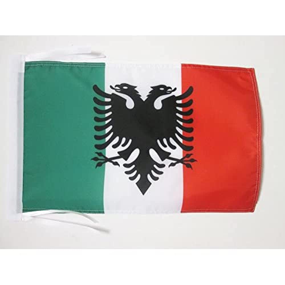 AZ FLAG - Arbereshe people Flag - 18'' x 12'' - 100% Polyester Italo-Albanians Small Banner with Two Cords - Fade Resistant - Vivid Colors - 18x12 in - 45x30 Cm — image 1