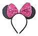 Sequin Hair Bows Headbands Mouse Ears Costume Party: M8 (SQ-Pink2)