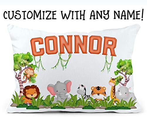 Amazon Com Personalized Jungle Animals Pillowcase Boys