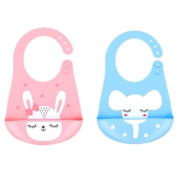 Amazoncom Soft Silicone Bib Cute Baby Bibs With Ultra Smooth