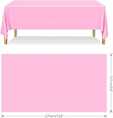 ELECLAND Plastic Table Covers 4pcs 137 x 274 cm Pink Rectangle PEVA view 2