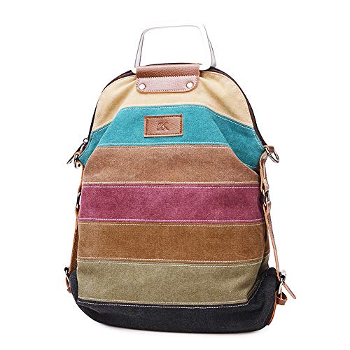 SNUG STAR Multi-Color Striped Canvas Handbag Cross Body Should Purse Bag Tote-Handbag for Women (Multi Color-02)