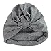Unisex Baby Hat Infant Baby Girls Cotton Turban Headband Beanie Hat with Bow (Gray)