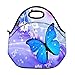 icolor Blue Butterfly Thermal Neoprene Waterproof Insulated Lunch Portable Carry Tote Picnic Storage Bag Lunch box - Bag