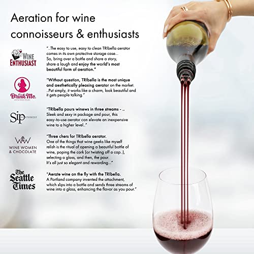 TRIbella Air Speed Wine Aerator, DripFree, Artisan Wine Pourer with