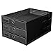 Exerz Desk Organizer Wire Mesh 3 Tier Sliding Drawers Paper Sorter/Multifunctional/Premium Solid Construction for Letters, Documents, Mail, Files, Paper (Black EX3205)