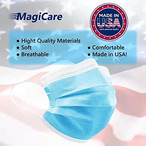 MagiCare Made in USA Masks Blue Disposable Face Masks Medical Grade