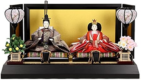 Amazon 雛人形 フェラガモ採用の生地使用 ひな人形 金屏風 お雛様 初節句飾り お祝い 親王飾り 2人 平飾り 平飾り おもちゃ