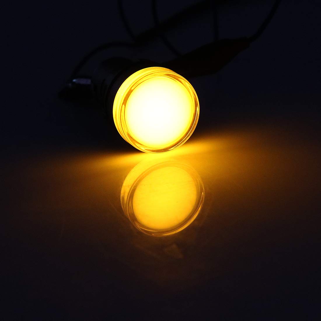 uxcell 10Pcs AC/DC 110V Indicator Lights, Yellow LED, Flush Panel Mount 7/8" 22mm: Industrial & Scientific