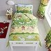 Happy Linen Company Childrens Boys Girls Farm Animals Counting Sheep Green Yellow Reversible UK Toddler Bedding Duvet Cover Set