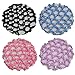 Crochet Bun Cover With 30 Rhinestones 4 Pcs Color Pack (Assorted)