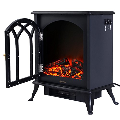 Adjustable Electric 1500W Fireplace Heater Fire Flame Stove Wood Free