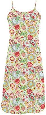 Burrows Custom Paisley Women's Polyester Graceful Slip Dress Multiclor