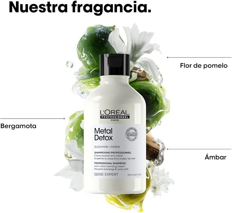 L'Oréal Professionnel Metal Detox, Champú Antirrotura, Sin Sulfatos 100ml