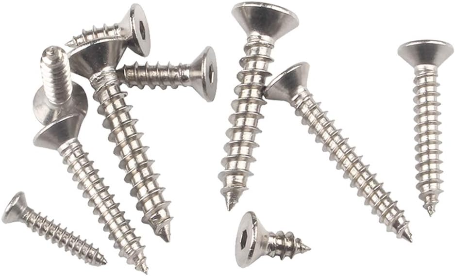 ORANXIN M5 x 16mm 50 Pcs Flat Head Self Tapping Screws Stainless Steel 304 Countersunk Self Drilling Inner Hexagon Wood Screws - Image 5