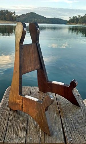 Wooden Acoustic Guitar Stand with a Dark Walnut Stain