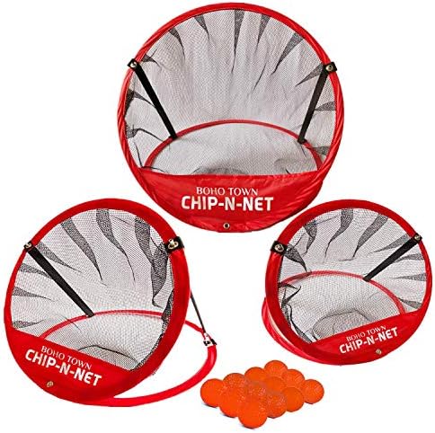 Boho Town Golf Chip-N-Net Sports 3 Piece Chipping Nets Target Practice Set with Accessories Including 12 Practice Golf Balls and a Complimentary Carrying Case for Indoor and Outdoor Use Boho Town Golf Chip-N-Net Sports 3 Piece Chipping Nets Target Practice Set with Accessories Including 12 Practice Golf Balls and a Complimentary Carrying Case for Indoor and Outdoor Use