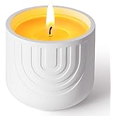 Viyffo Scented Candle – Sandalwood Aroma, Gift-Size 6.35oz Holiday Candle, Non Toxic Soy Candle in Handmade Snow White Plaster Ceramic Jar with Gift Box Perfect for Winter Gifts & Home Decor