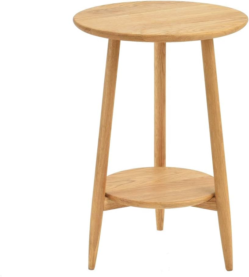 Coffee Table Lq Wood Side Table 2 Layer Round Retro Tea Table Living Room Balcony Small Apartment Sofa 42 60cm Color A Amazon Co Uk Kitchen Home